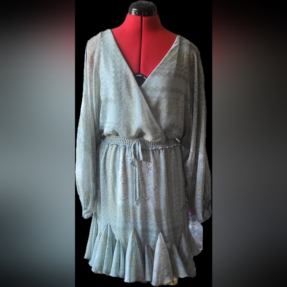 Altar'd State Green Long Sleeve Dress